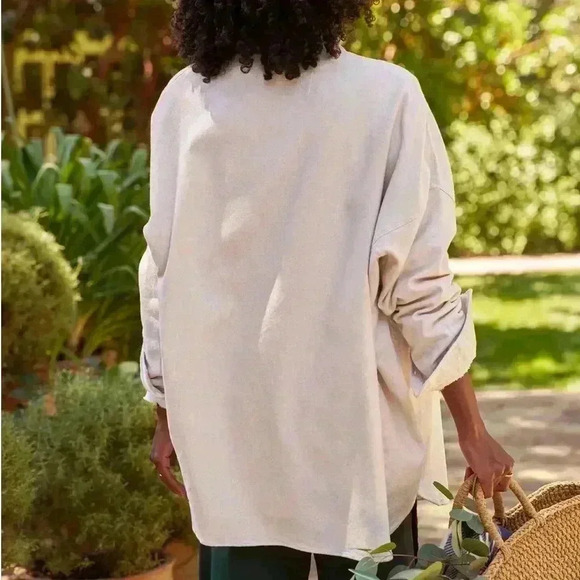 Frank & Eileen McLoghlin Oversize Utility Shirt Jacket in Natural M/L & S/XS NEW - Picture 4 of 8